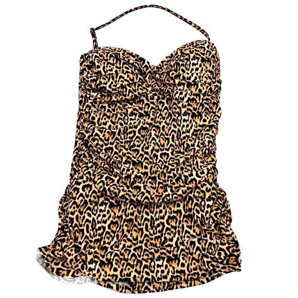 Dobreva Vintage Inspired One Piece Swimdress – Wild Leopard – Size US 12 – NWT - Picture 3 of 15